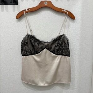 Abercrombie & Fitch Black Lace and Cream Camisole